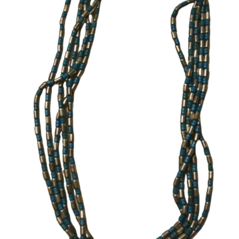 Source Unknown Turquoise And Silver Multi-Strand … - image 2